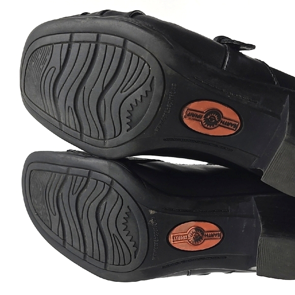 Earth Spirit Women's Emily Black Leather Heeled Mules Pleat Buckle Design Size 6 - Picture 13 of 16